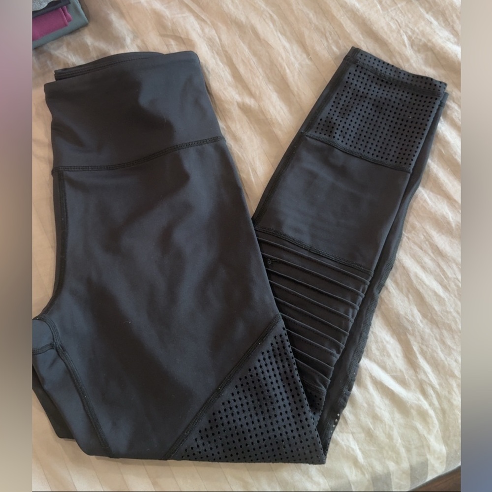 ZYIA Black Leggings with Mesh Detail